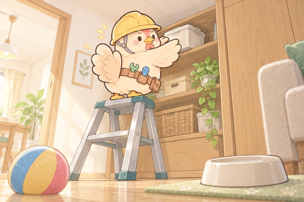 毒餌を子どもやペットの届かない高い棚にしまうナビ助